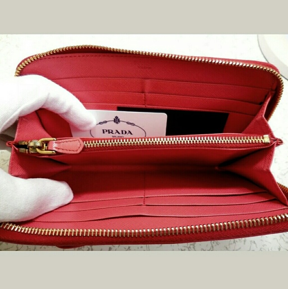 Prada large bow zippy wallet Authentic fragola - Picture 4 of 8